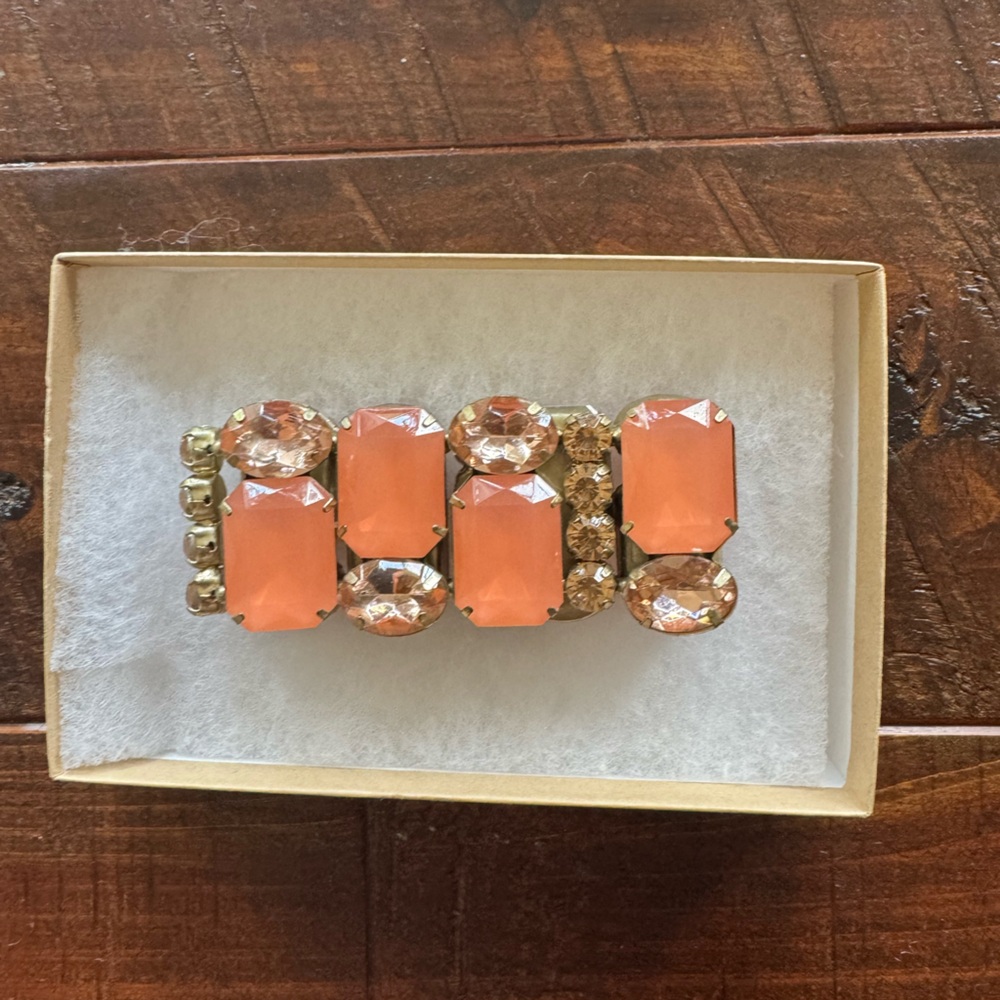 Elegant Gold and Orange Statement Bracelet